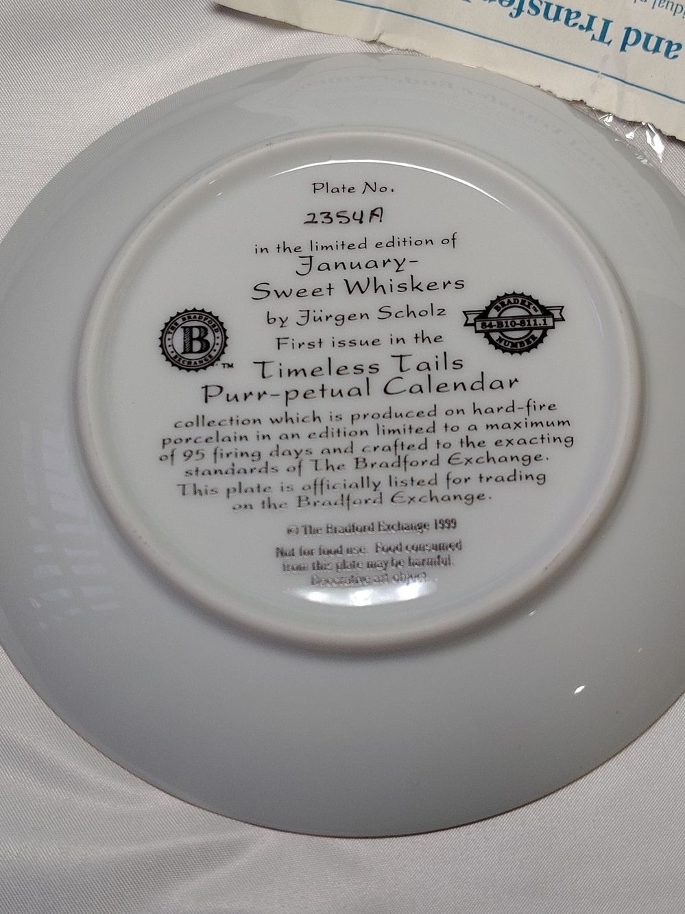 " January " Kittens Collector Plate - COA - Picture 2 of 3
